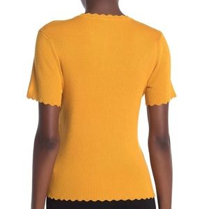 Scallop Edge Ribbed T-Shirt
